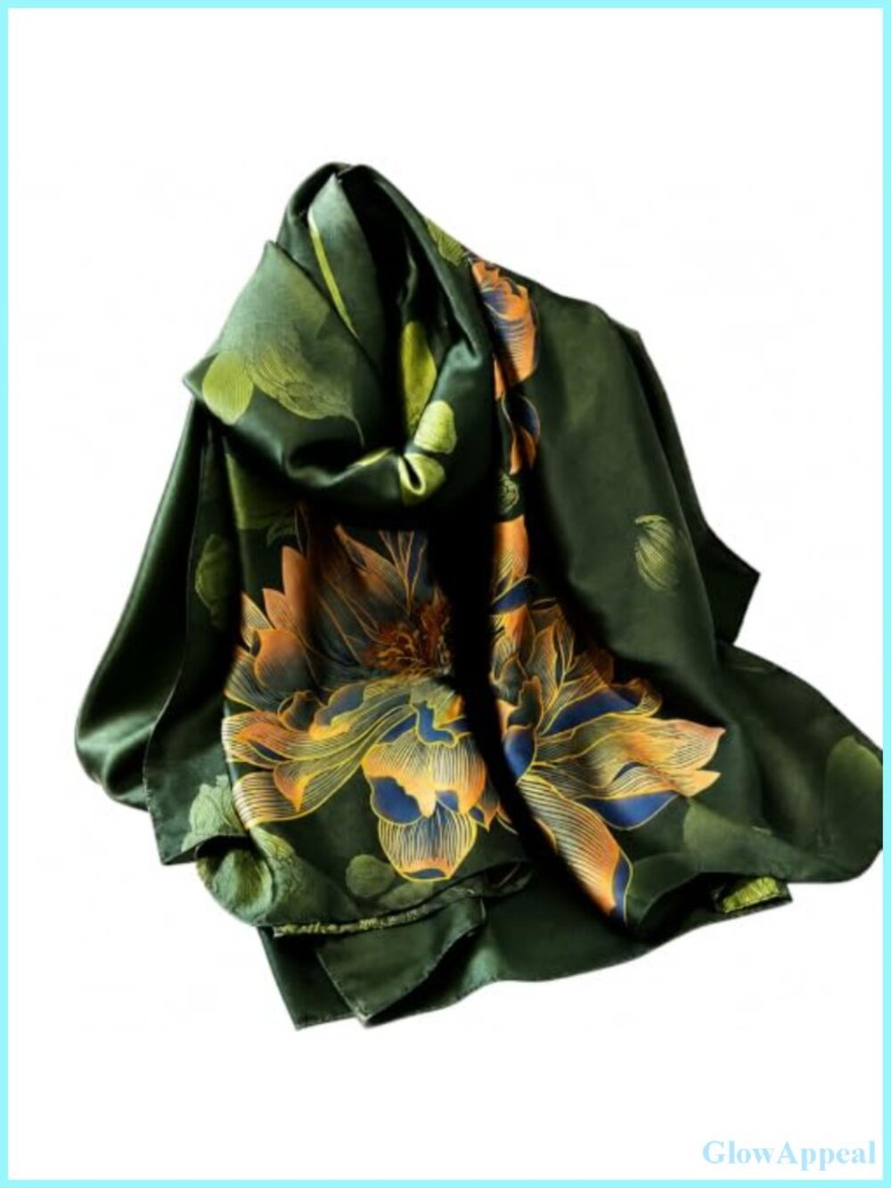 Large Silk Like Satin Floral Scarf Shawl Wrap Lightweight Summer Cover Up for